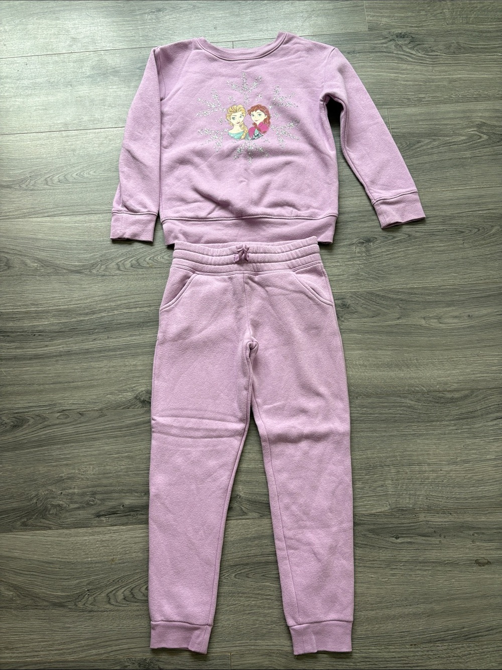 Disney Jumping Beans Frozen Girls Sweater & Jogger Set | Size 7 | Lavender Pink